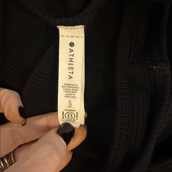 Athleta Black Ribbed Tank Top - Picture 3 of 3